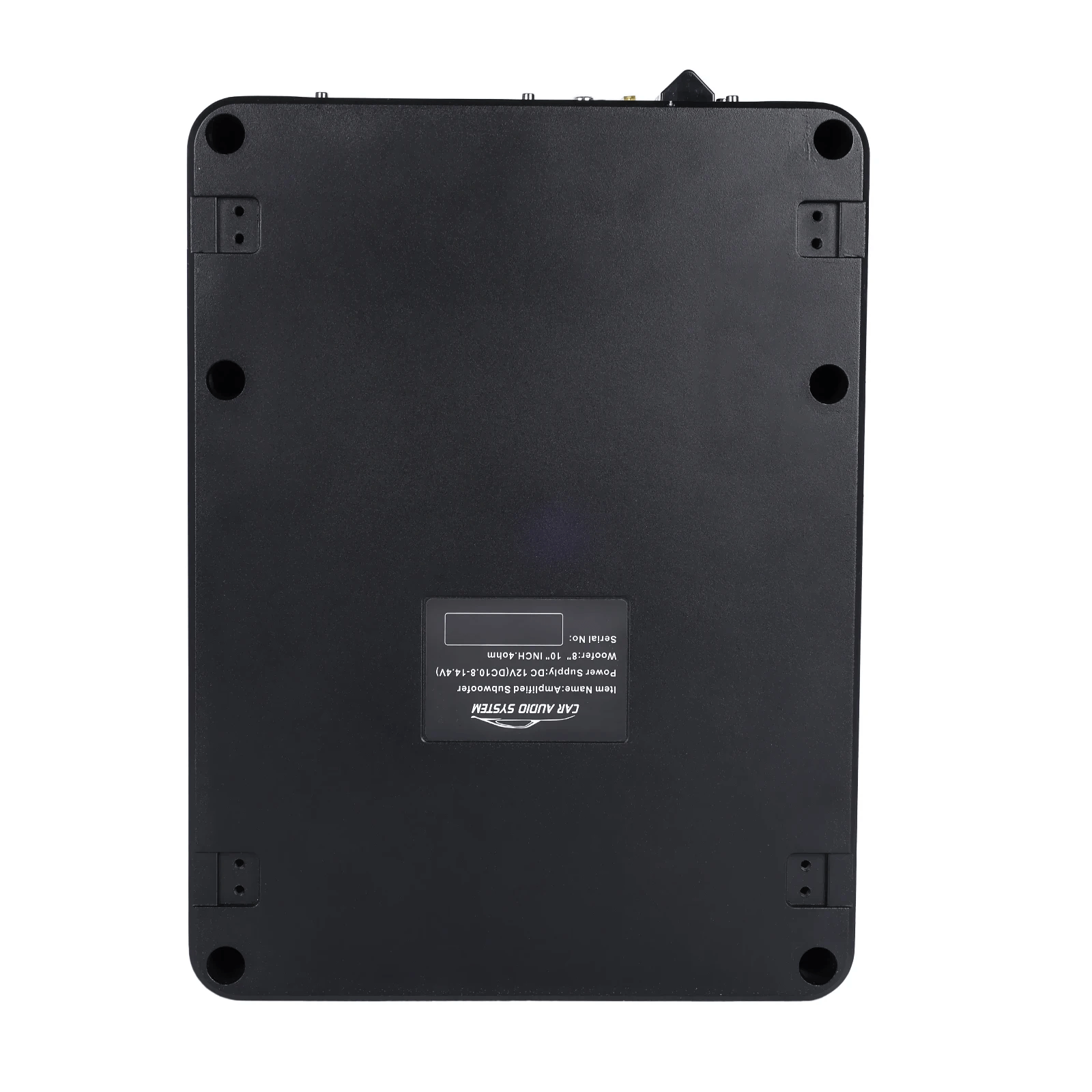 10” slim aktiv subwoofer til bil – 600W under sædet bagpanel med kontrolknapper og stik