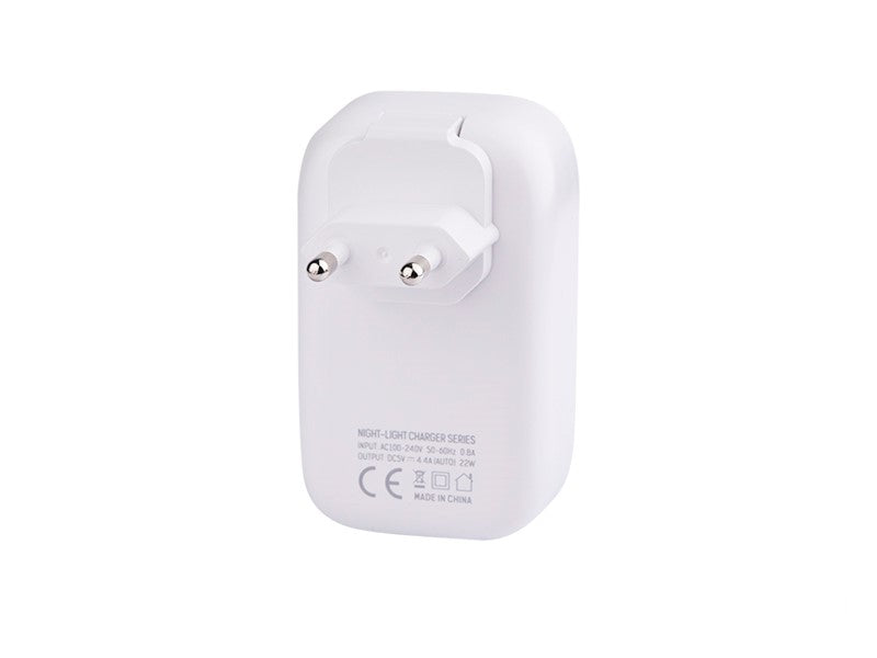 Ταξιδιωτικός φορτιστής με 4 USB-A και LED φωτισμό με χειρισμό αφής