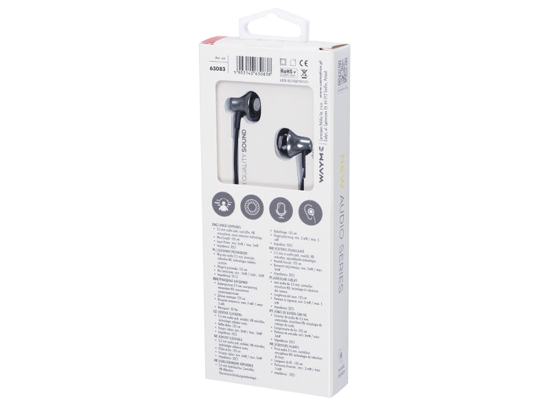Ακουστικά WAYME με καλώδιο 125 cm και υποδοχή ήχου jack 3,5 mm