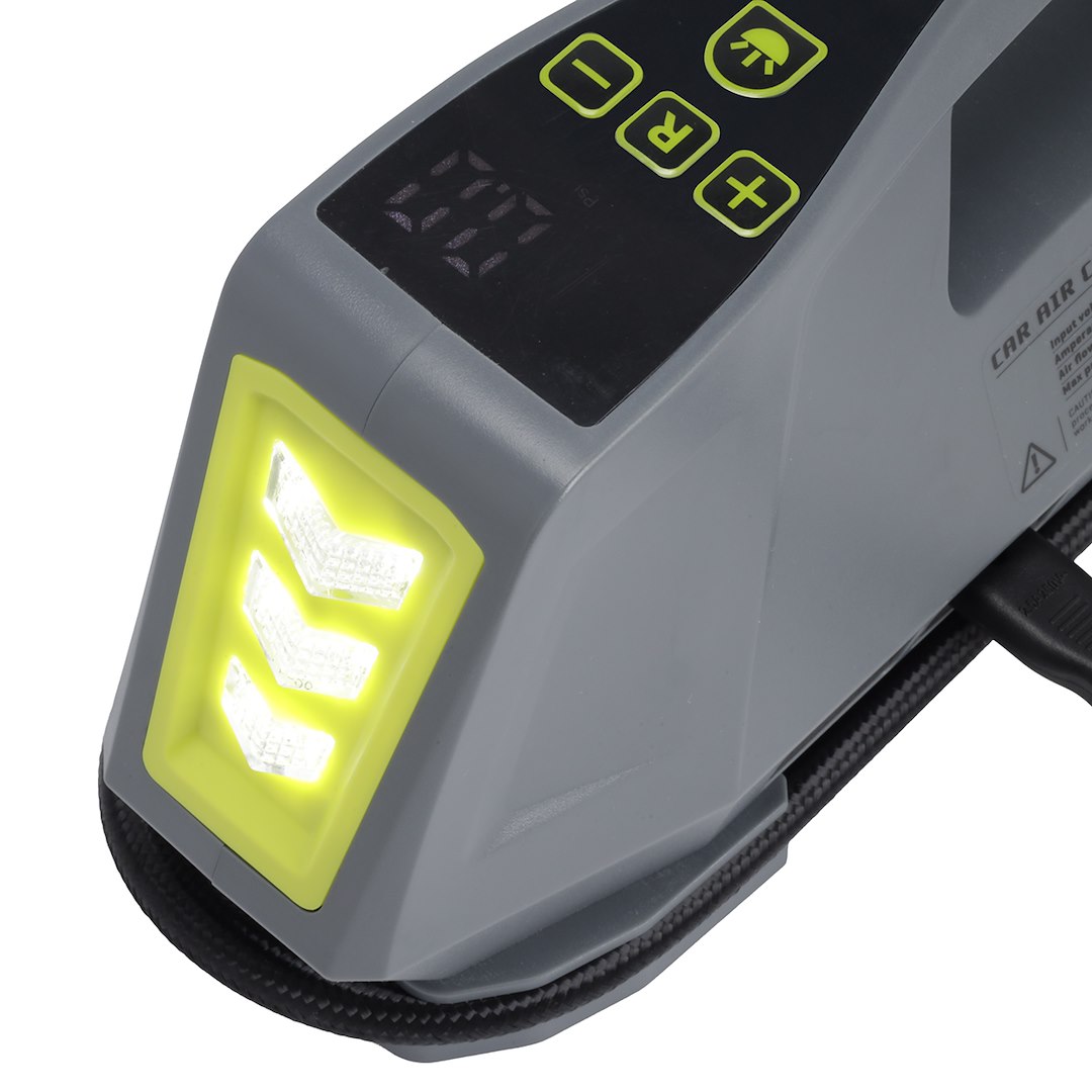 Συμπαγής αεροσυμπιεστής 12V και 230V με φακό LED
