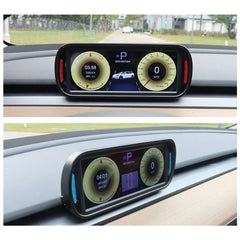 6.8" IPS HD HUD-scherm voor Tesla Model 3/Y – Plug & Play Head-Up Display met rijgegevens en navigatie.