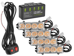 CARMOTION προειδοποιητικά φώτα 12V 16W σετ 4 τεμαχίων με τηλεχειριστήριο