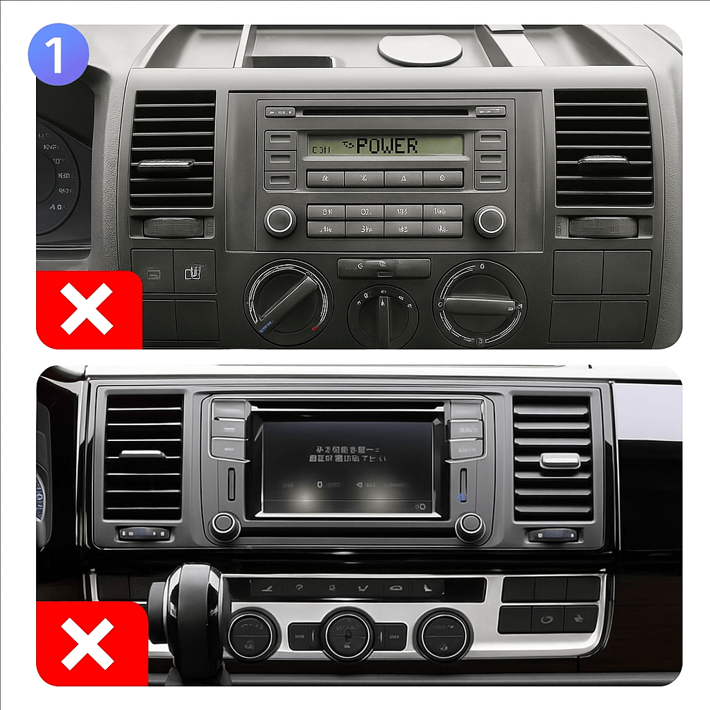 VW Transporter 03-15 - 9" Ράδιο με Apple CarPlay και Android Auto – Bilmedie.dk