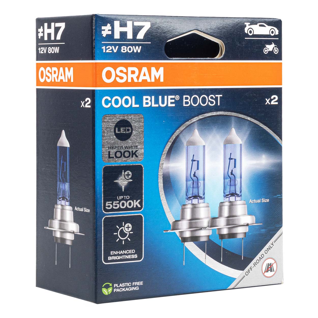 Λάμπες αλογόνου Osram H7 Cool Blue Boost 12 V 80 W με βάση PX26d