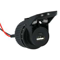 Carpoint πρίζα εντοιχισμού USB-A + USB-C 12/24V 