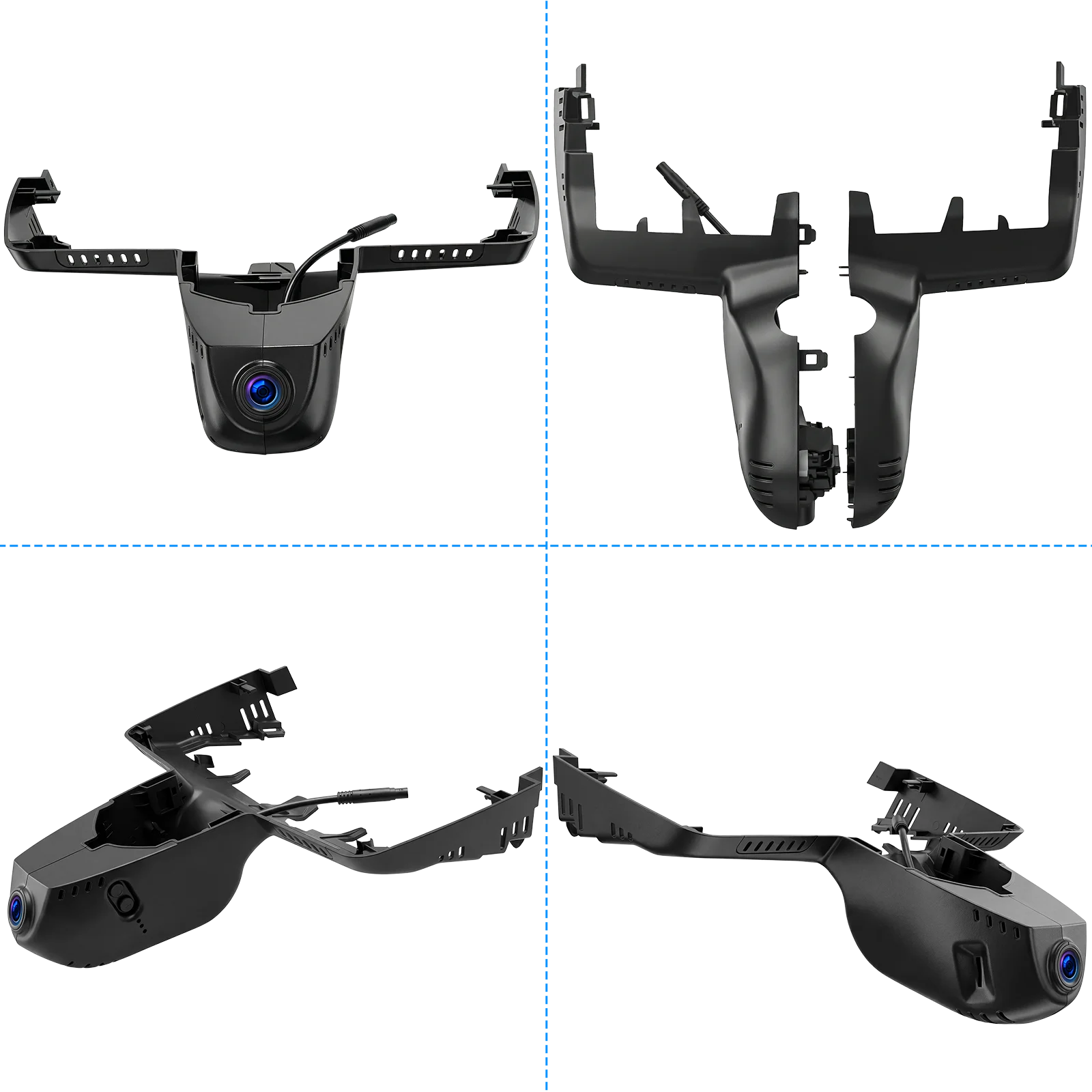 BMW X3 dashcam 2018-2024 4K OEM-look, εμπρόσθια και οπίσθια όψη της compact κάμερας για άψογη ενσωμάτωση.