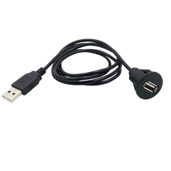 Καλώδιο επέκτασης USB για ραδιόφωνο αυτοκινήτου – USB αρσενικό σε θηλυκό με τοποθέτηση σε πάνελ 