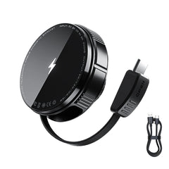 Magnetische telefoonhouder met 15W draadloos opladen en uitschuifbare kabel 