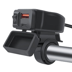 <h2>Φορτιστής USB-C & USB QC3.0 για μοτοσυκλέτα με διακόπτη</h2> 