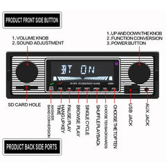 1 DIN ραδιόφωνο αυτοκινήτου με Bluetooth, USB & ρετρό σχεδιασμό – MP3 player 