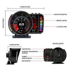 3.5" Head-Up Display (HUD) για αυτοκίνητο – Ψηφιακό ταχύμετρο με OBD2 