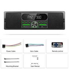 Ράδιο αυτοκινήτου 1 DIN με ενσωματωμένο ηχείο, Bluetooth, FM/AM και αναπαραγωγή MP3 