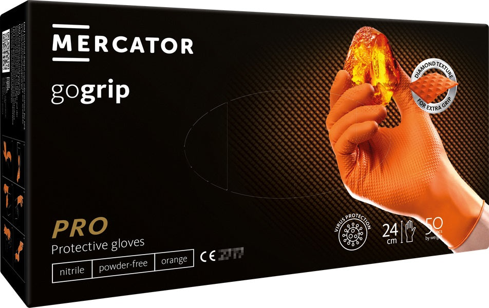 Orange GoGrip nitrilhandsker i nitril