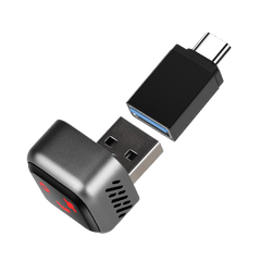 Mini ασύρματος αντάπτορας CarPlay & Android Auto (5.8GHz – Plug & Play) με βύσματα USB και USB-C.