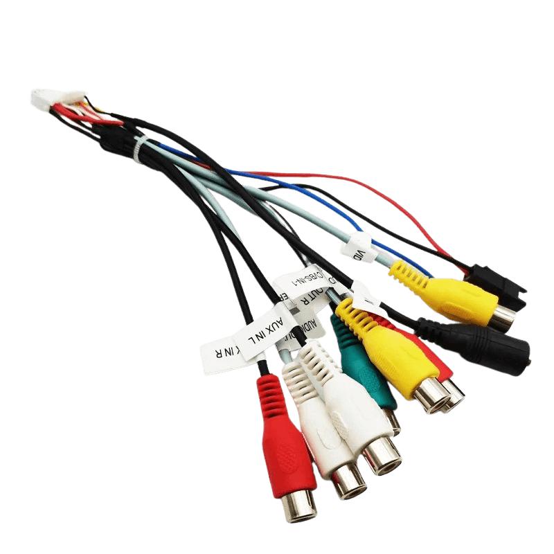 20-pins RCA-audiokabel – voor Bilmedie-radio's met verschillende aansluitingen voor audio en video.