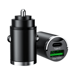 Συμπαγής φορτιστής αυτοκινήτου με USB-A και USB-C – υποστηρίζει γρήγορη φόρτιση – Bilmedie.dk